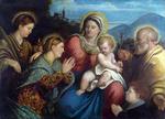 欧洲12-19世纪油画三_CARIANI, Giovanni -The Holy Family with Saints and a Donor